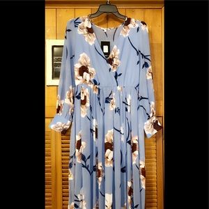 Blue long sleeve dress